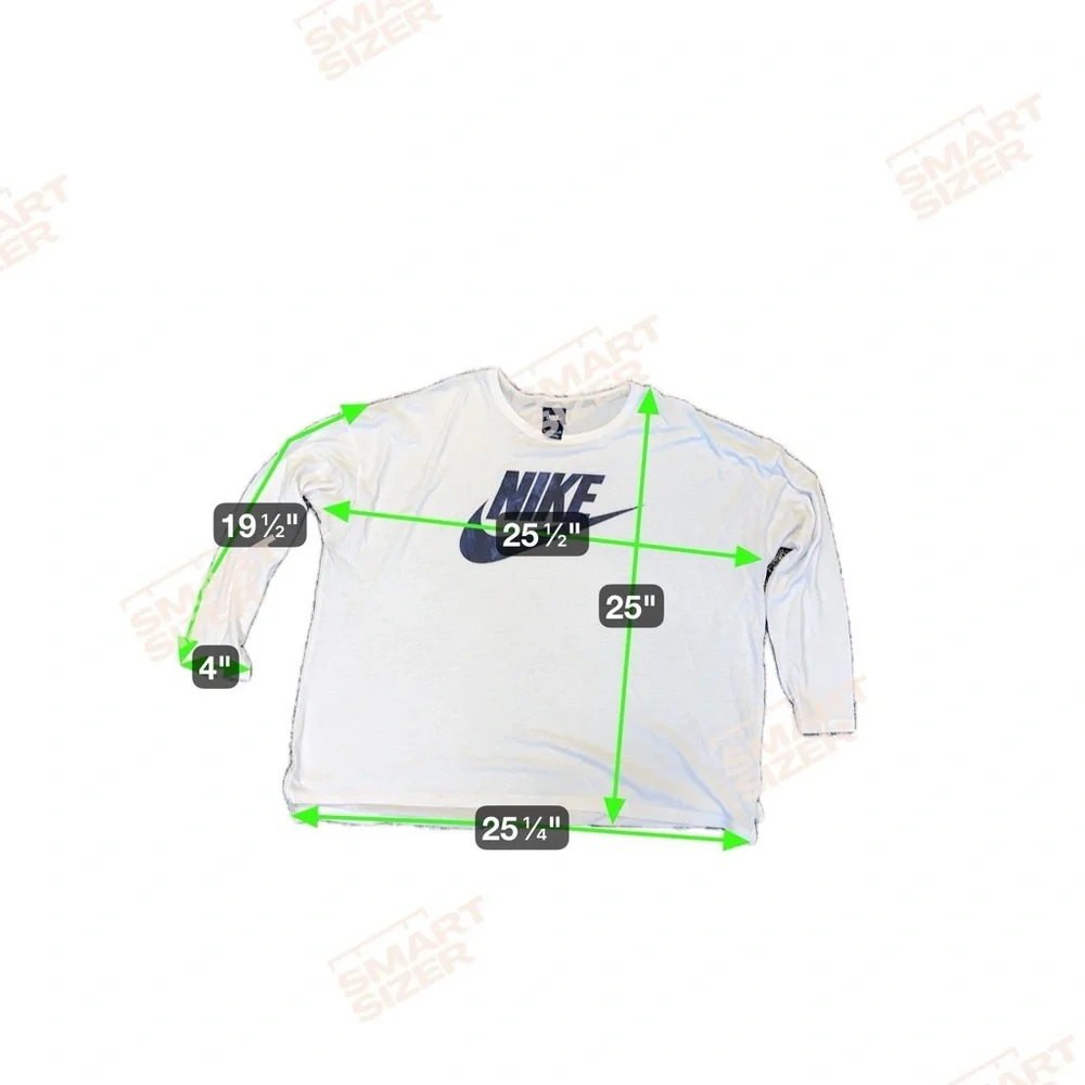 Nike White and Blue Logo Long Sleeve Top